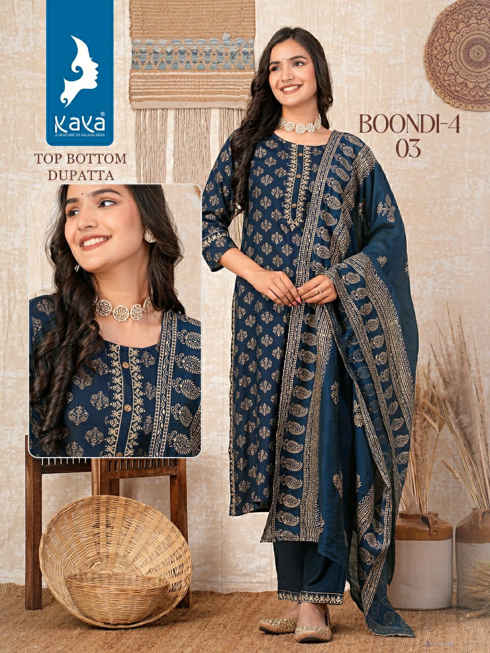 Boondi 4 By Kaya Straight Cut Rayon Printed Kurti With Bottom Dupatta Wholesalers In Delhi
